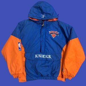 Vintage 90s New York knicks logo athletics nba hooded jacket